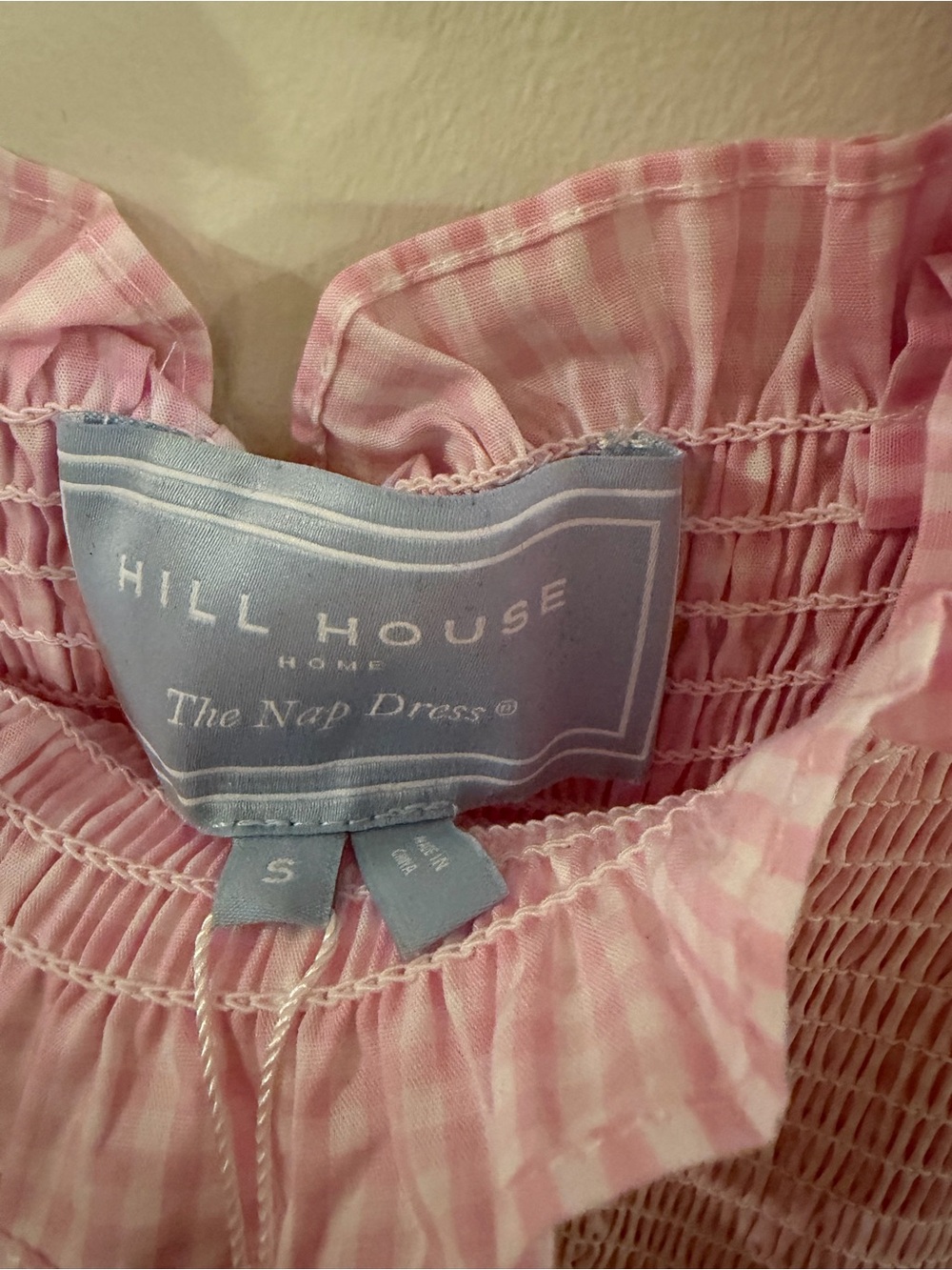 Hill House Pink Gingham Nap Dress Ruffle-Strap Small - Picture 3 of 5
